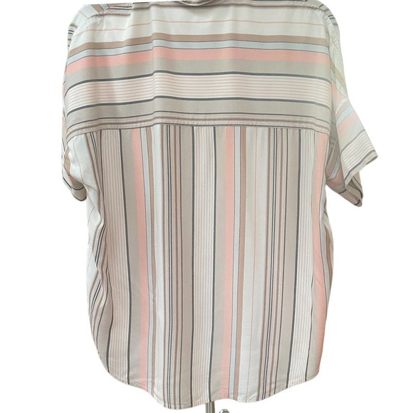 Madewell Courier Aldwin Striped Short Sleeve Oversized Button Up Top -Size Small - Picture 7 of 14